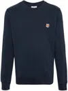 Maison Kitsuné Crew-neck Wool Sweater In Navy