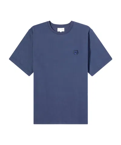 Maison Kitsuné Bold Fox Head Cotton T-shirt In Blue