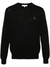 Maison Kitsuné Bold Fox Head Patch Regular Jumper In Black