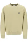 Maison Kitsuné Bold Fox Head Patch Crewneck Sweatshirt In Canvas (khaki)