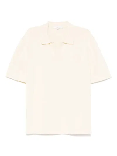Maison Kitsuné Bold Fox Head Embroidered Knitted Polo In White