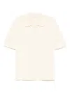 Maison Kitsuné Bold Fox Head Embroidered Knitted Polo In Neutrals