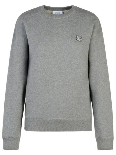 Maison Kitsuné Bold Fox Head' Grey Cotton Sweatshirt