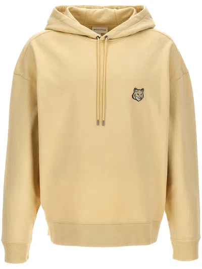 Maison Kitsuné Maison Kitsune 'bold Fox Head' Hoodie In Beige