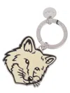 Maison Kitsuné Bold Fox Head Keyring In Silver