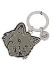 Maison Kitsuné Fox Head Metal Keyring With Engraved Design In Green