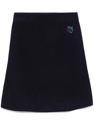 Maison Kitsuné Bold Fox Head Mini Skirt In Blue