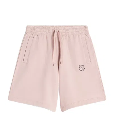 Maison Kitsuné Bold Fox-head Paneling Loose Sports Shorts In Pink