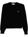 Maison Kitsuné Bold Fox Head Patch Cardigan In Black