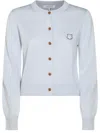 Maison Kitsuné Bold Fox Head Cardigan In Blue