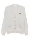 Maison Kitsuné Gray Fox Head Patch Regular Cardigan In Gray