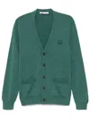 Maison Kitsuné "regular Bold Fox Head Patch" Cardigan In Green