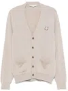 Maison Kitsuné Bold Fox Head Patch Cardigan In Neutrals