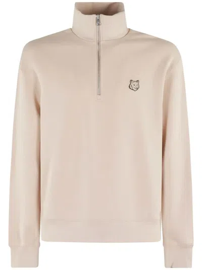 MAISON KITSUNÉ MAISON KITSUNÉ BOLD FOX HEAD PATCH COMFORT HALF ZIPPED