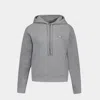 Maison Kitsuné Relaxed Grey Hoodie With Embroidered Fox Emblem In Grey