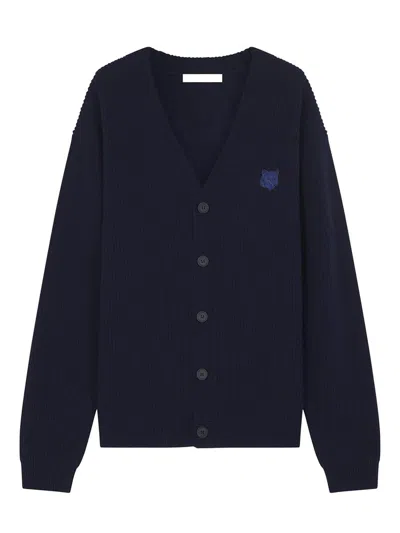 MAISON KITSUNÉ MAISON KITSUNÉ BOLD FOX HEAD PATCH COMFORT RIBBED CARDIGAN CLOTHING
