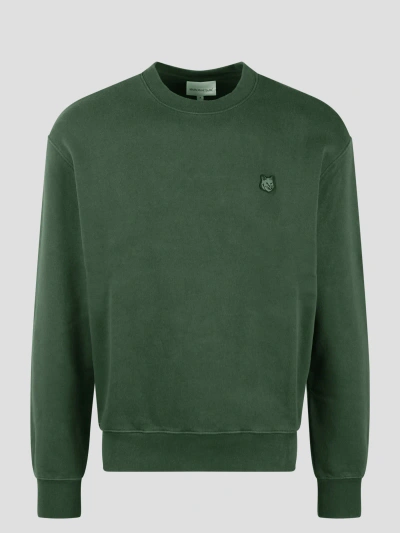 Maison Kitsuné Bold Fox Head Patch Comfort Sweatshirt In Green