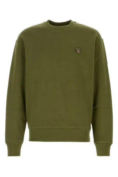 Maison Kitsuné Bold Fox Head Patch Comfort Sweatshirt-s Nd Maison Kitsune Male In Green