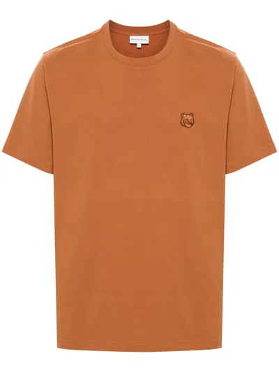 Maison Kitsuné Orange Bold Fox Head T-shirt In Brown
