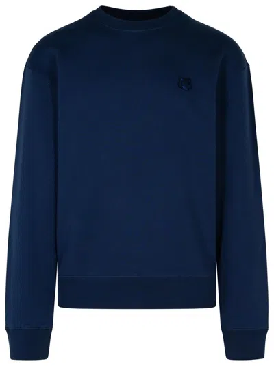 Maison Kitsuné Navy Cotton Sweatshirt In Blue