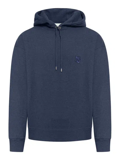 Maison Kitsuné Bold Fox Head Patch Oversize Hoodie In Blue