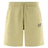 Maison Kitsuné Maison Kitsune Bold Fox Head Patch Drawstring Shorts In Beige