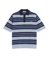 Maison Kitsuné Bold Fox Head Patch Fine Gauge Striped Polo Shirt In Multi