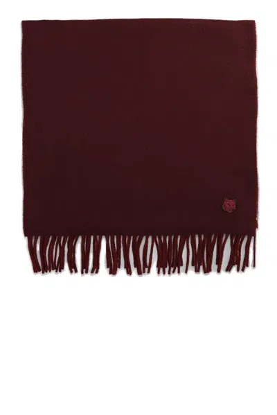 Maison Kitsuné Red Bold Fox Head Double Face Scarf In P677 Redstar