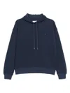 Maison Kitsuné Cotton Sweatshirt With Embroidered Logo Patch In Blue
