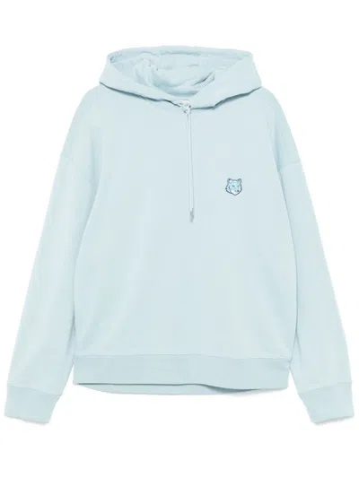 Maison Kitsuné Bold Fox Head-patch Hoodie In Blue