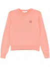 Maison Kitsuné Pink Bold Fox Head Patch Regular Sweater In Red