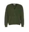 Maison Kitsuné Bold Fox Head Patch Knitted Cardigan In Ranger Green