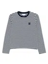 MAISON KITSUNÉ MAISON KITSUNÉ BOLD FOX HEAD PATCH MULTI STRIPES REGULAR LS T-SHIRT-SHIRT CLOTHING