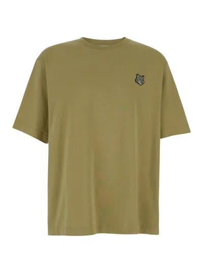 Maison Kitsuné Bold Fox Head Patch Oversize Tee-shirt In Metallic