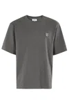 Maison Kitsuné Bold Fox Head Patch Oversize T-shirt In Dark Grey Melange