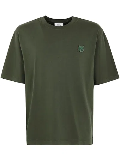 Maison Kitsuné Bold Fox Head Patch Oversize Tee-shirt In P391 Ranger Green