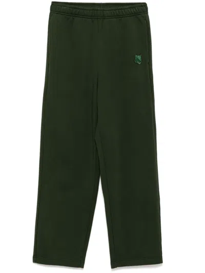 Maison Kitsuné Bold Fox Head Patch Pants In Grün