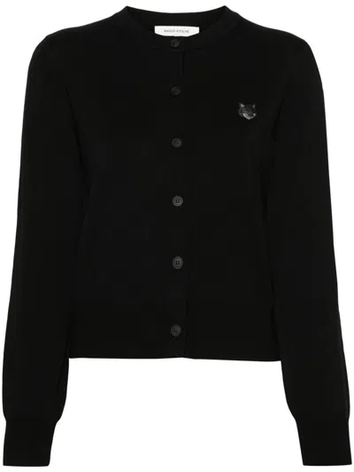 Maison Kitsuné Bold Fox Head Patch Regular Cardigan In Black