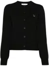 Maison Kitsuné Black Bold Fox Head Patch Regular Cardigan In P199 Black
