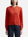 Maison Kitsuné Maison Kitsune' Wool Cardigan With Fox Patch In Red