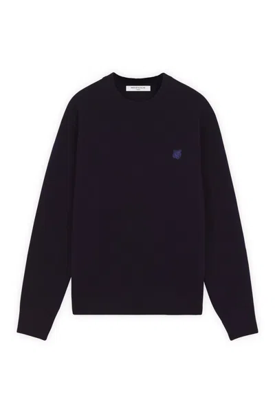 MAISON KITSUNÉ BOLD FOX HEAD PATCH REGULAR JUMPER IN LAMBSWOOL