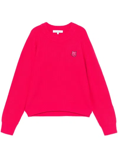 Maison Kitsuné Bold Fox Head Patch Regular Jumper In Red