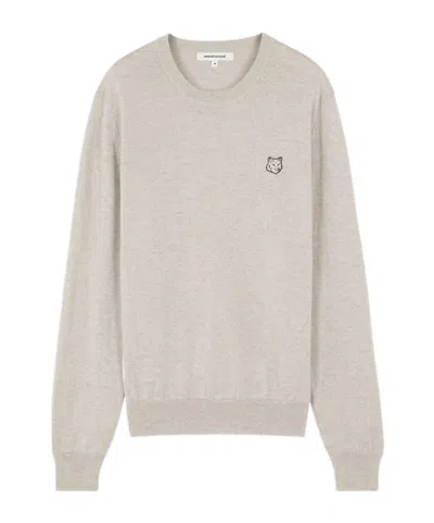 Maison Kitsuné Bold Fox Head Patch Regular Jumper In White