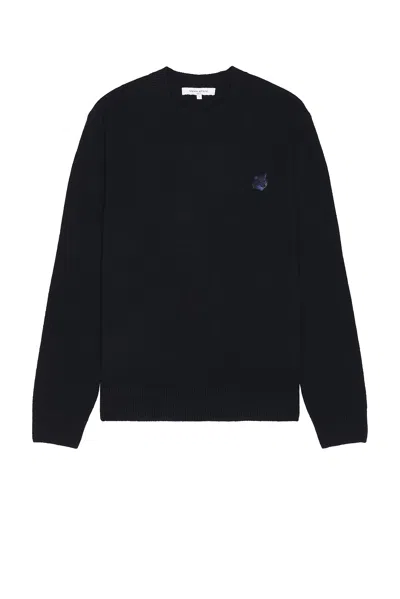 Maison Kitsuné Bold Fox Head Patch Regular Sweater In Navy