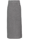 Maison Kitsuné Bold Fox Head Patch Ribbed Skirt In Grey