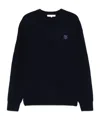 Maison Kitsuné Bold Fox Head Patch Regular Jumper In Lambswool In Navy Blue
