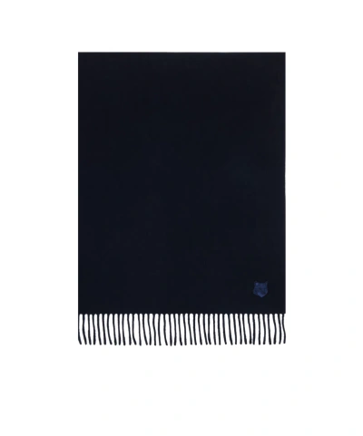 Maison Kitsuné Bold Fox Head Patch Scarf In Black