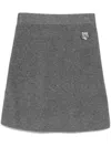 Maison Kitsuné Gray Bold Fox Head Patch Ribbed Miniskirt In Grey