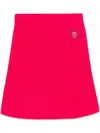 Maison Kitsuné Bold Fox Head Patch Short Ribbed Skirt In Pink