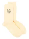 Maison Kitsuné Bold Fox Head Patch Socks In Yellow